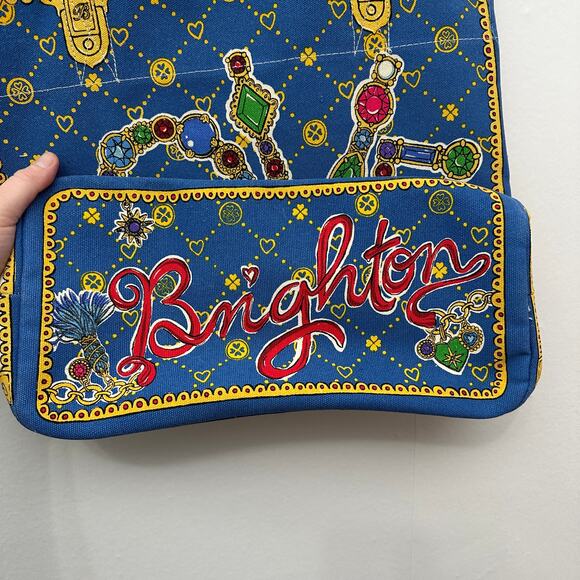 Brighton Glittering Love Tote Bag Hearts Butterfly Jeweled Print Canvas NEW tag - Picture 8 of 13